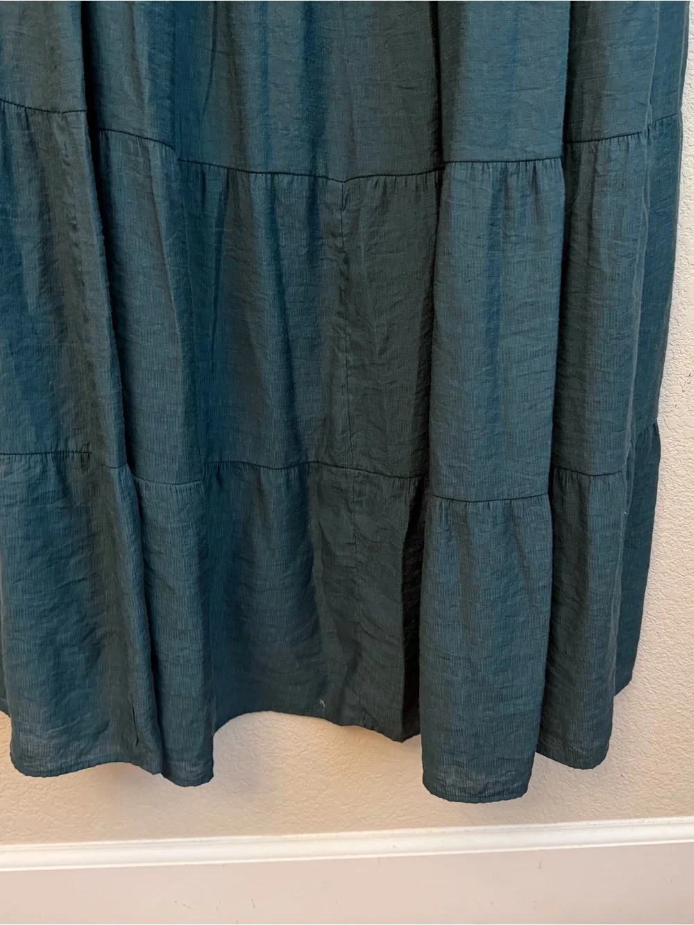J. Jill Sleeveless Tiered Maxi Dress Escarole Sz 2XL lined, key hole button